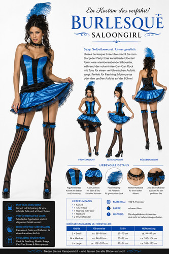 Burlesque kostüm damen can - kostüm,