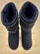 Philipp Plein Moonboots Stiefel Leder mit Kette D G Gr.39 Neu