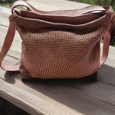 Damentasche Geflochtenes Leder Braun 2 in 1 -Umwandelbar in Rucksack Neuwertig