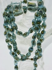 Kette Murano Vintage Original Top Zustand 120 Cm Blau Mit Inklusen