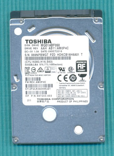 Toshiba 500 hdd - gb,