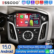 DAB+ Android 15 4+64G Autoradio Carplay GPS Navi Für Ford Focus MK3 2011-2018 FM