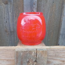 alte Petroleumlampe Bat 158 / DDR , Export Fledermaus Glas Rot , Selten