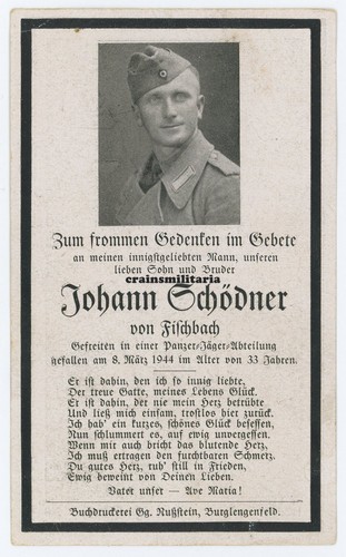 Orig sterbebild - orig.,