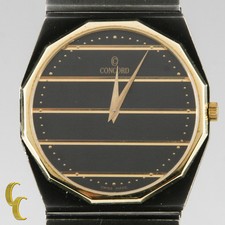 Herren Concord Mariner Sg Uhr Zweifarbig Schwarz & Gold Ziffernblatt Rotguss