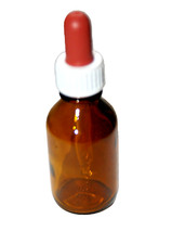 8 kleine Apothekenflaschen mit Pipette, Gummi, Plaste braunes Glas, 30 ml, neu