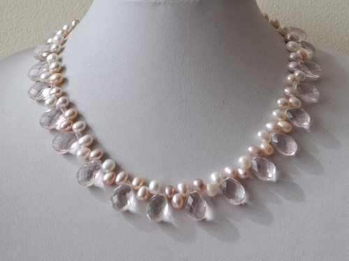 Collier zuchtperlen kunzit - collier,