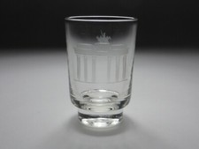 Vintage Schnapsglas Stamper Gravur Berlin Brandenburger Tor (1865)