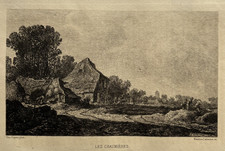 Chaumières Gravur Eau Forte
