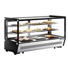 GGM Gastro Tisch-Kühlvitrine Kuchentheke 200 Liter Glas 2 Ablagen LED 1220mm