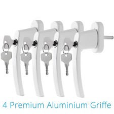 Fenstergriffe abschließbar Sicherheitsfenstergriff weiß Einzelschließend