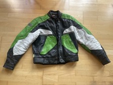 SHOHEI  Herren Leder Sport Motorradjacke Gr. 50 + Protektoren grün weiß schwarz