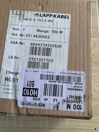 Elektrokabel lapp 5mm - elektrokabel, 1*2,5mm²