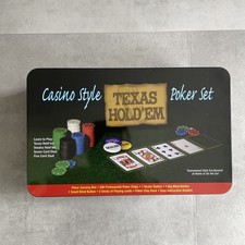 Casino Style Texas Hold‘Em Poker Set In Blechdose Hold Em Karten + Chips Jetons
