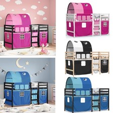 Kinderhochbett mit Tunnel Bett Hochbett Spielbett Kinderbett Massivholz Farben