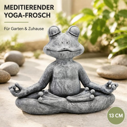 Yoga frosch gartenfigur - yoga, 13cm