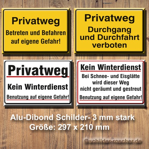 Privatweg schild aludibond - schild,