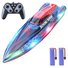 DEERC 13 inch RC Boot für Kinder, 2.4 GHz Spinne Ferngesteuertes Boot mit LED...
