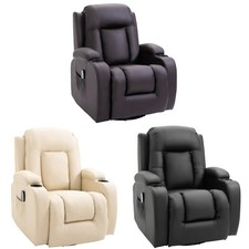 HOMCOM Massagesessel Fernsehsessel Relaxsessel mit Wärmefunktion, Liegefunktion