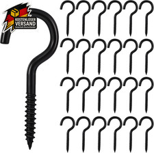 Schraubhaken Schwarz Edelstahl