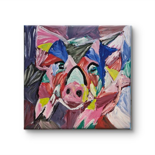 Buntes schwein kubismus pop - buntes,