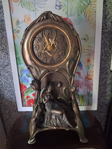 Tischuhr jugendstil frau - im, jugendstil,