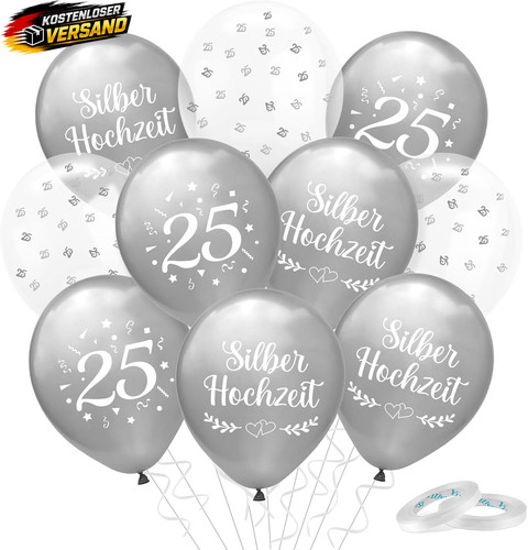 Silberhochzeit luftballons set - luftballons,