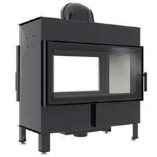 Kamineinsatz kratki LUCY 16 mit 7 - 20 kW Tunnel Kamin Durchsicht Heizeinsatz