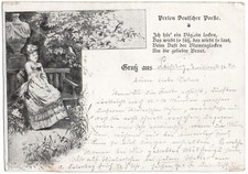 alte Ak Gruss aus ..., Perlen Deutscher Poesie, gelaufen 1899