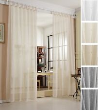 Gardine transparent mit Schlaufen Leinen Optik Stores Farbe Größe optional e646