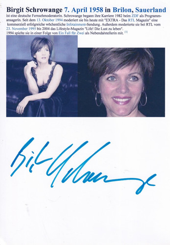 Autogramm birgit schrowange - birgit,