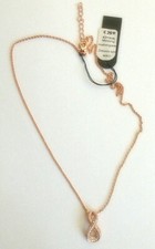 HALSKETTE Rosegold Kette Unendlichkeit  Strass Zirkonia SYNT 45 cm  NEU !!!