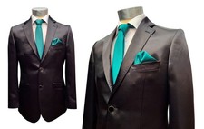 Hochzeitsanzug Schwarz Glänzend