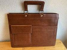 Alte Ledertasche Arbeitstasche Ranzen DDR Flache Aktentasche