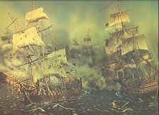 3D-Großbild Toppan: Segelschiffe / Seeschlacht (TSL-17) (34,0 x 26,5 cm)