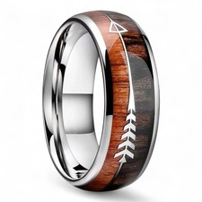 Ring Wolfram Holzoptik Silber