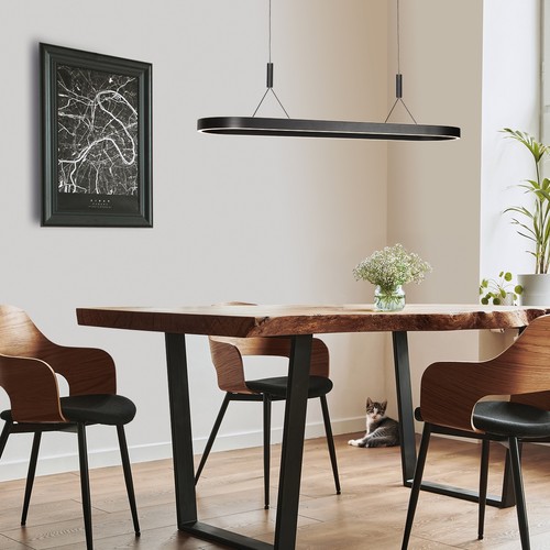 Ovale schwarze hanglampe - ovale,