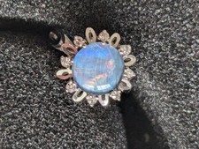 585 Weßgoldring mit Diamanten