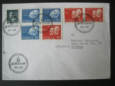 SCHWEDEN SVERIGE Brief 1985 Nobelpreisträger RAMSAY PAVLOV... Zähnungsvarianten