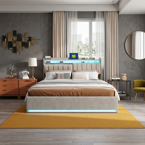 Doppelbett polsterbett mit - doppelbett, led
