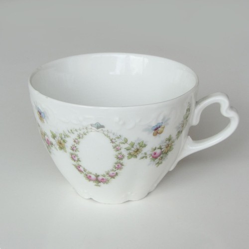 Tasse weiß mit blumen - tasse,