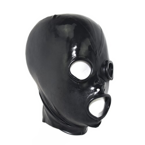 Latex maske schwarz mit mund - latex,