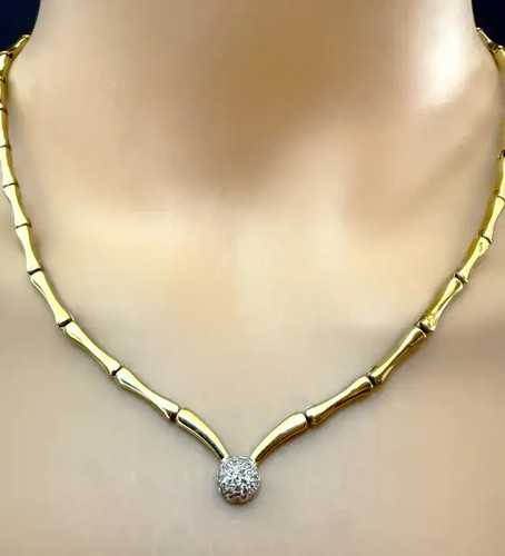 18k gelbgold über halskette - über,