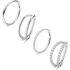 4 Nasenpiercing Ringe set 316L