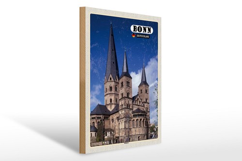 Holzschild städte bonn - holzschild,