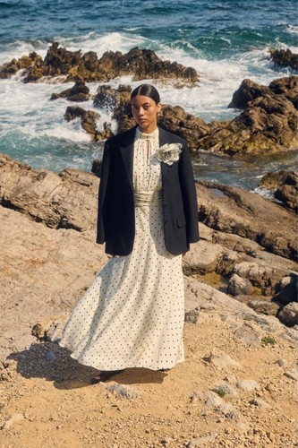 Kleid seide gepunktet - me+em,