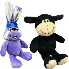 Kinderschokolade Plüsch Lukas Locke Schwarz Schaf Lamm / Milka Hase sonnenbrille