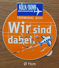 Alter Sticker Aufkleber Flughafen Köln Bonn Airport Terminal 2 Eröffnung RAR