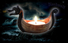 Wikingerschiff Teelichthalter Langboot Drachenschiff der Wikinger und Nordmänner