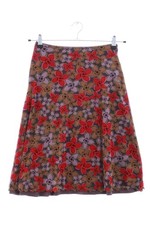 KOKAI High Waist Rock Damen Rock Gr. DE 32 hellgrau-rot-braun Casual-Look